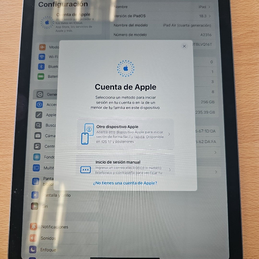 TABLETA APPLE IPAD AIR 4 A2316 256 GB 4 GB RAM (SEMINUEVO)