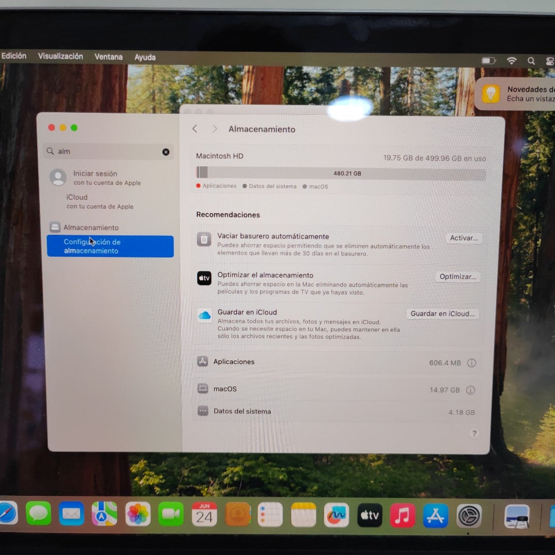 LAPTOP APPLE MACBOOK PRO 13" 2020 1.4 A2289 512 GB SSD 8 GB RAM (SEMINUEVO)