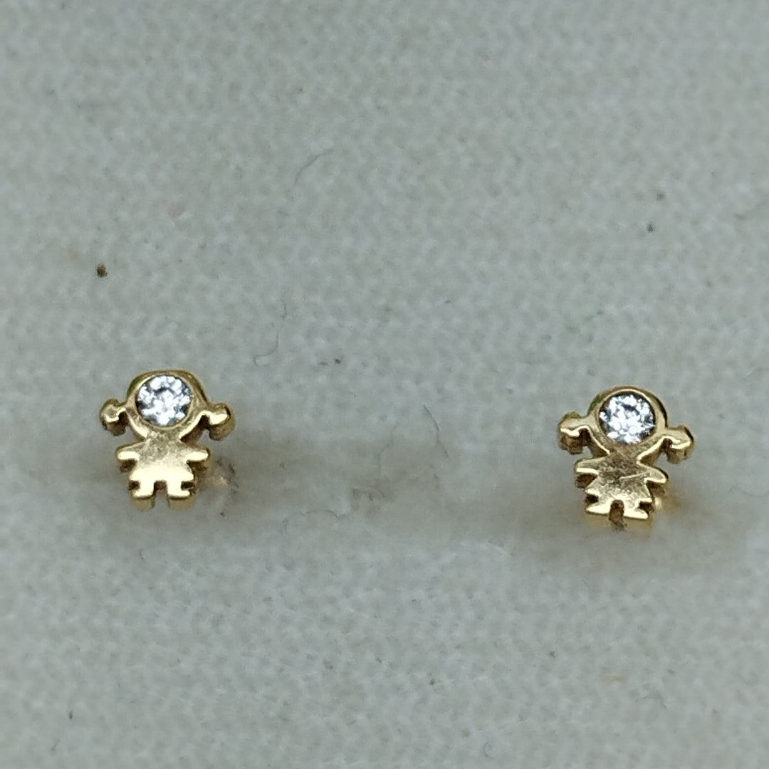 10950BRO88900B791 FRD11 BROQUELES ORO 14K 1PZAS (NUEVO)