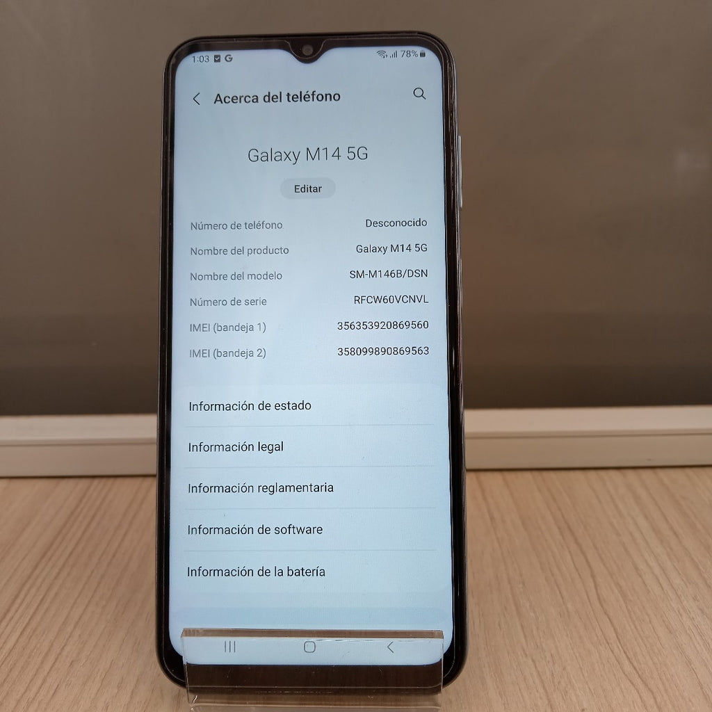 CELULAR SAMSUNG GALAXY M14 5G SM-M146B 128 GB 4 GB RAM (SEMINUEVO)