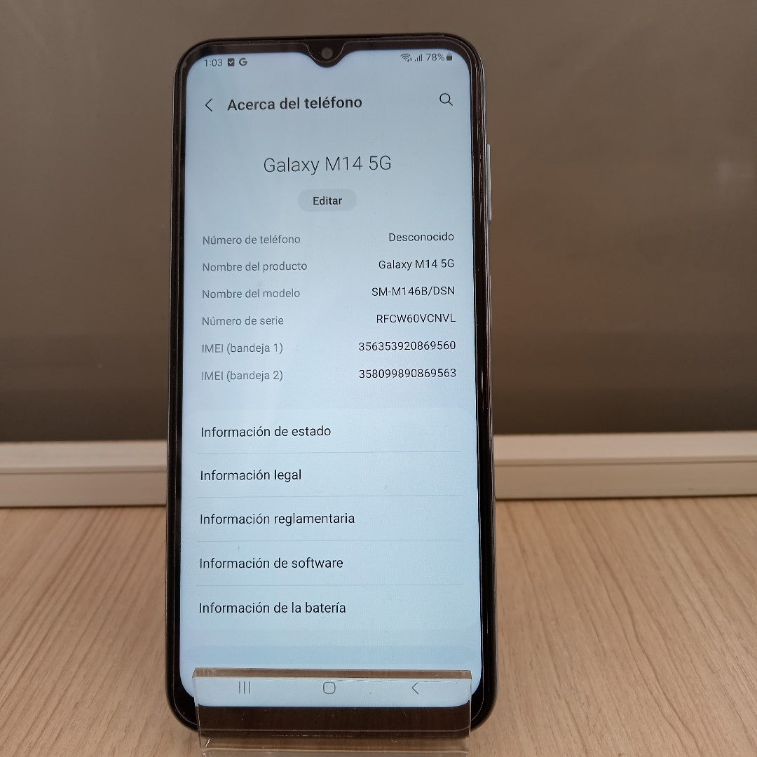 CELULAR SAMSUNG GALAXY M14 5G SM-M146B 128 GB 4 GB RAM (SEMINUEVO)