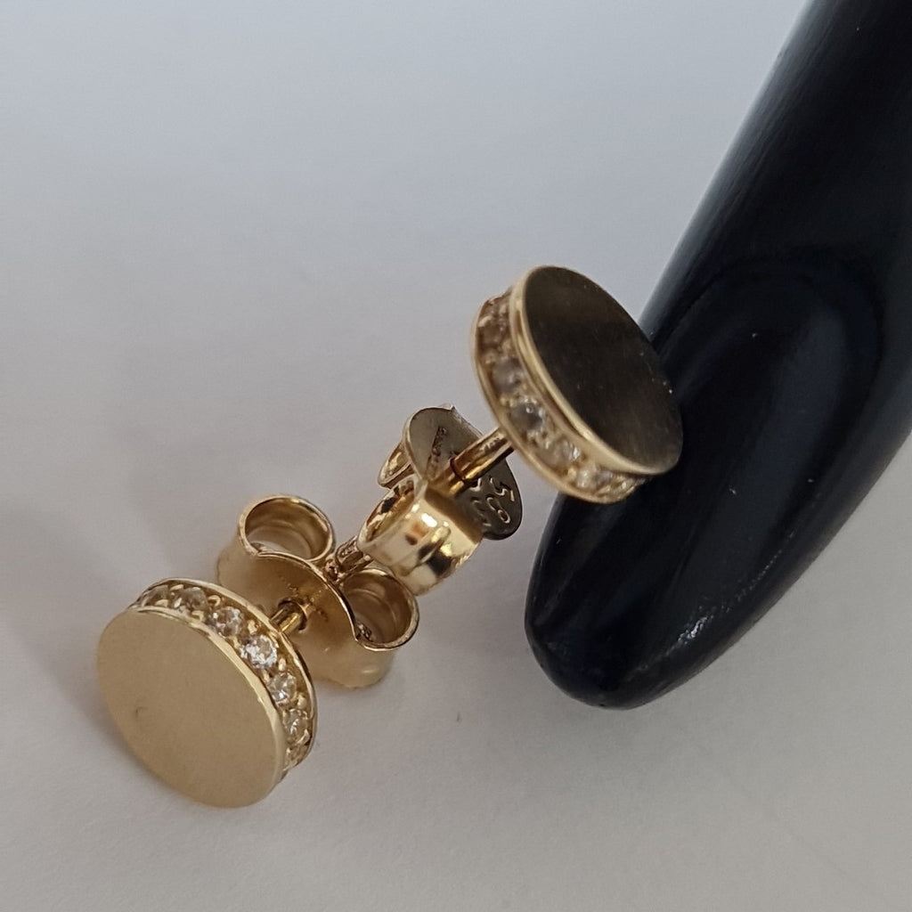 BROQUELES ORO 14K 1.5 (NUEVO)
