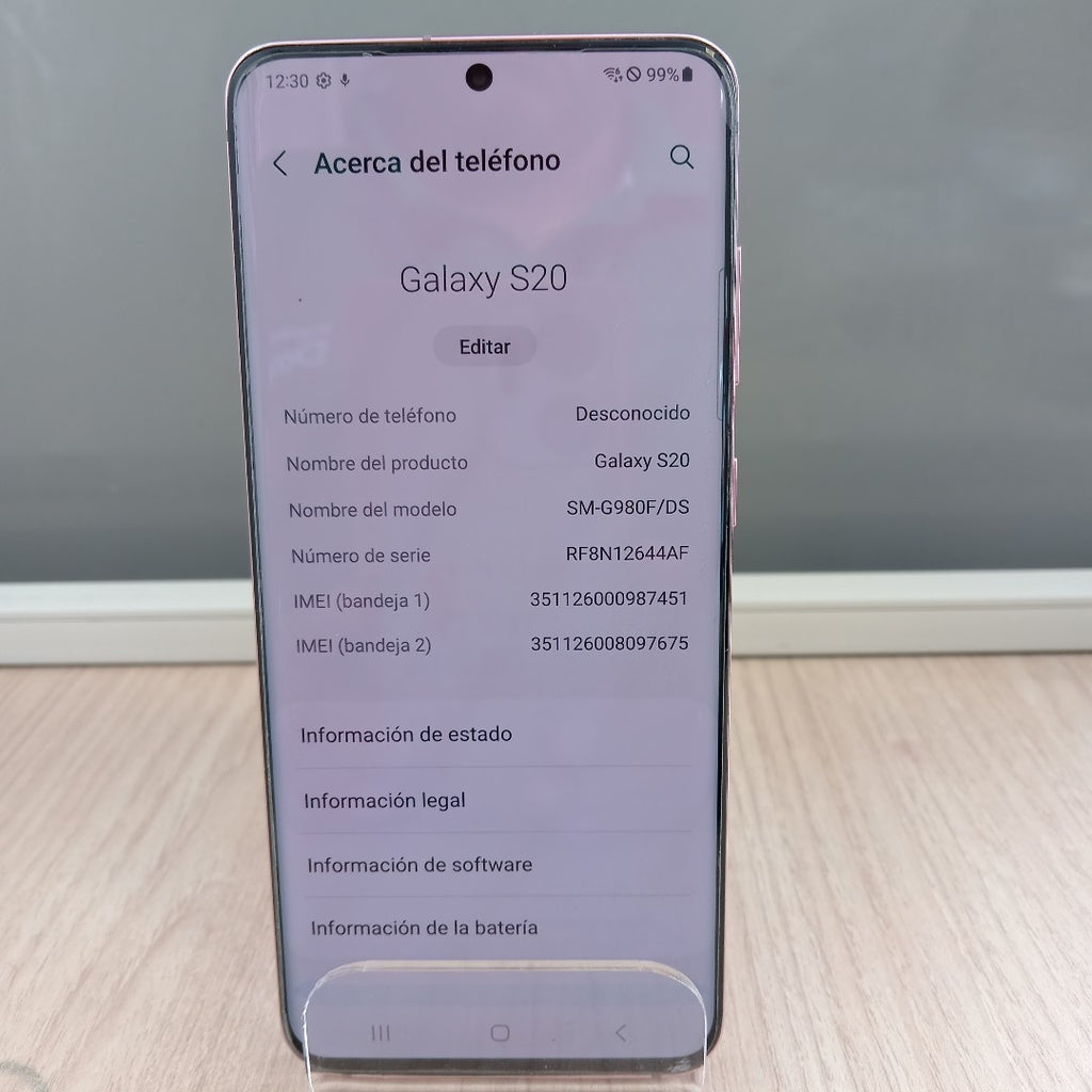 CELULAR SAMSUNG GALAXY S20 SM-G980F 128 GB 8 GB RAM (SEMINUEVO)