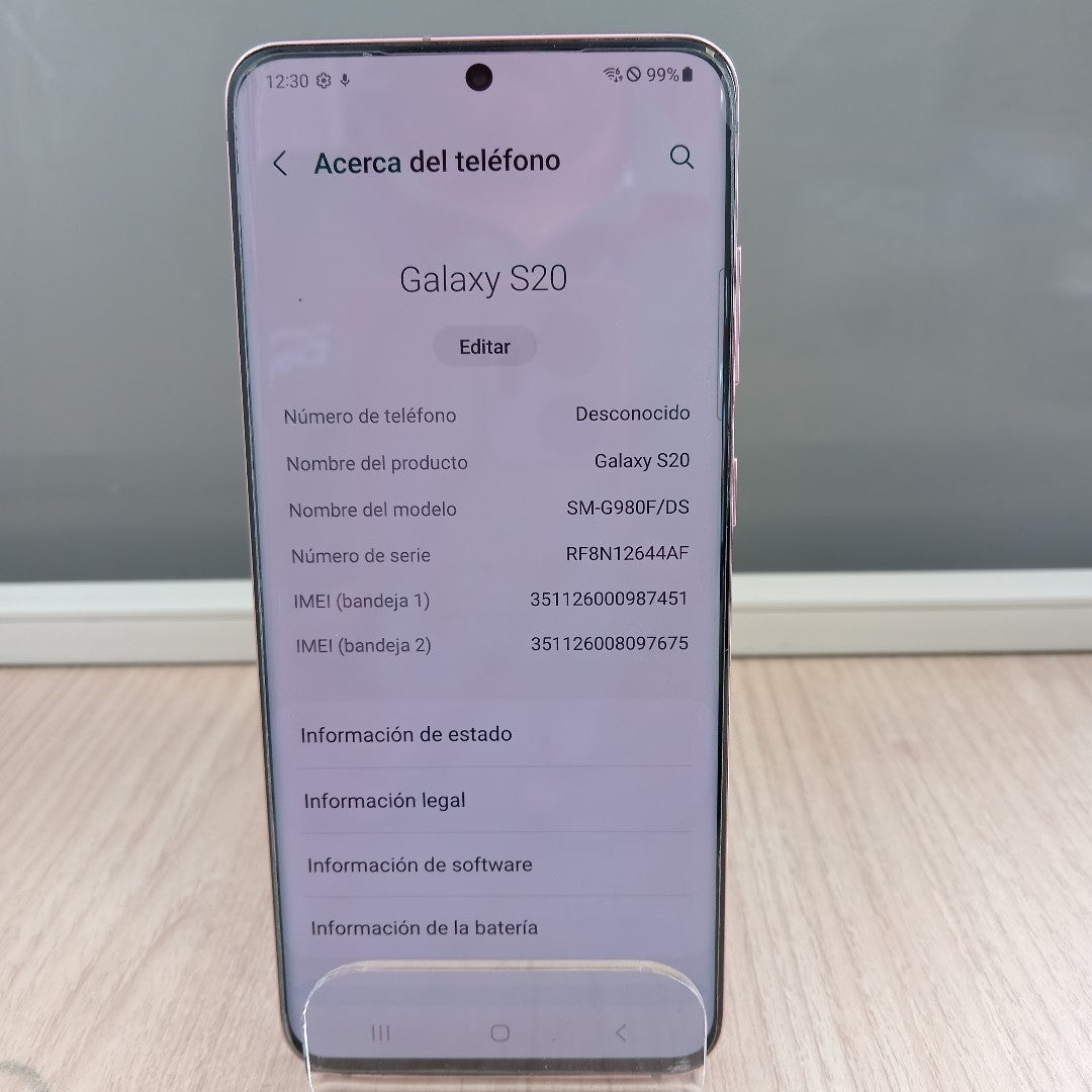 CELULAR SAMSUNG GALAXY S20 SM-G980F 128 GB 8 GB RAM (SEMINUEVO)