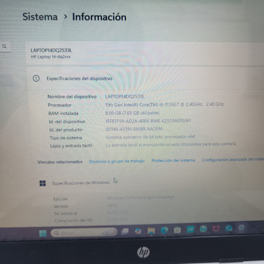 LAPTOP HP 14-DQ2533LA (2023) 512 GB SSD 8 GB RAM