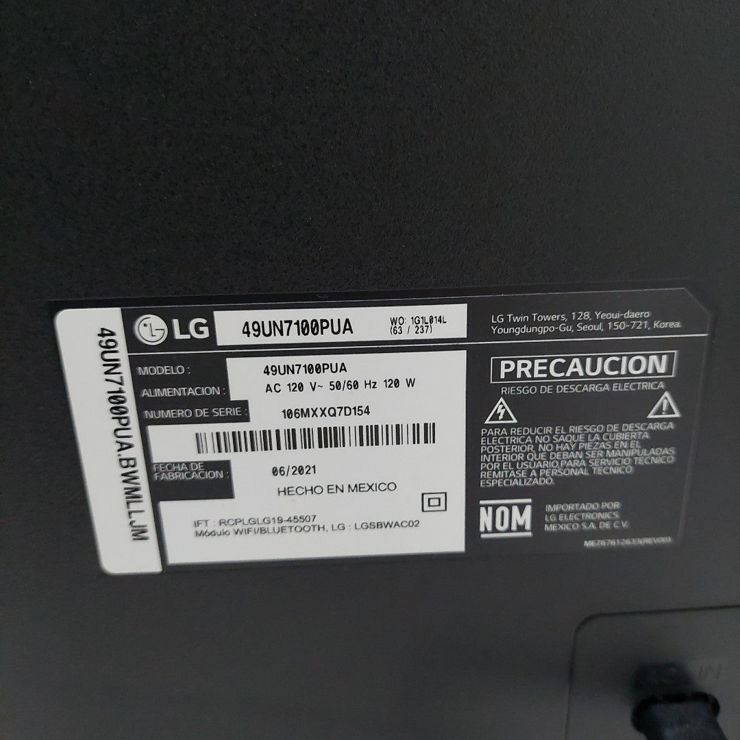 PANTALLA LG 49UN7100PUA (2021) 49" LED 4K (SEMINUEVO)