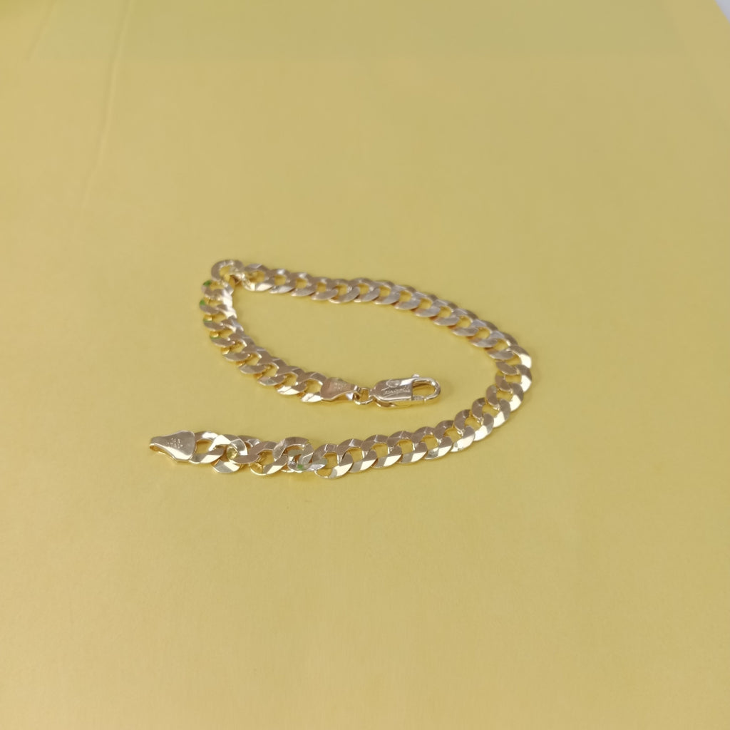 PULSERAS CABALLERO BARBADA AMARILLA ORO 14K 10.9 (NUEVO)