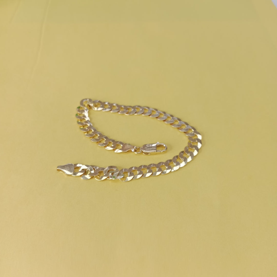 PULSERAS CABALLERO BARBADA AMARILLA ORO 14K 10.9 (NUEVO)