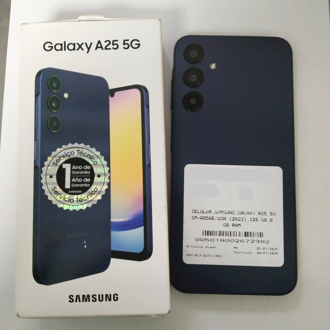 CELULAR SAMSUNG GALAXY A25 5G SM-A256E/DSN (2023) 128 GB 6 GB RAM (SEMINUEVO)