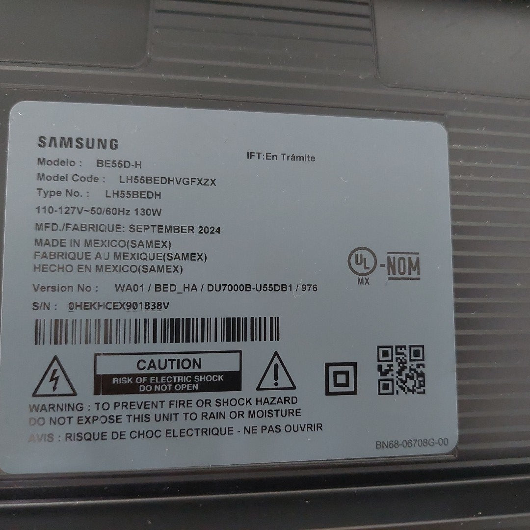 PANTALLA SAMSUNG BE55D-H (2024) 55" LED UHD 4K (SEMINUEVO)