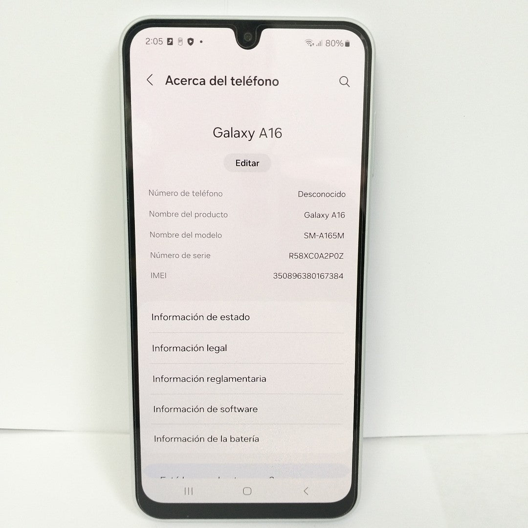 CELULAR SAMSUNG GALAXY A16 SM-A165M (2024) 128 GB 4 GB RAM (SEMINUEVO)