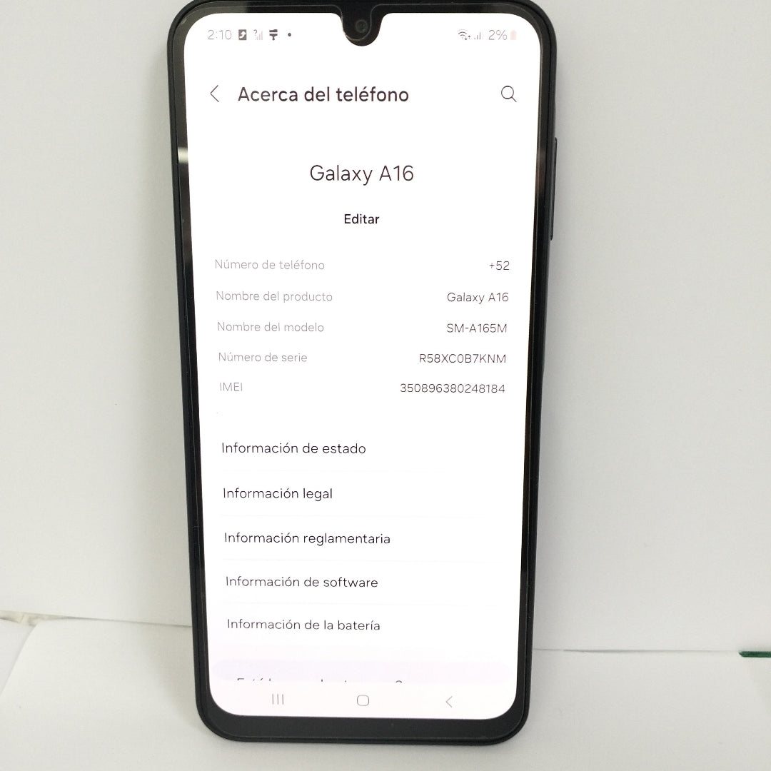CELULAR SAMSUNG GALAXY A16 SM-A165M (2024) 128 GB 4 GB RAM (SEMINUEVO)