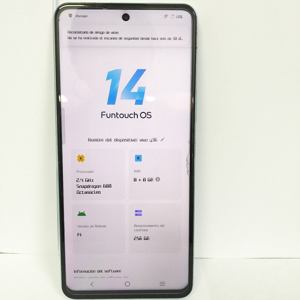 CELULAR VIVO Y36 V2247 256 GB 8 GB RAM (SEMINUEVO)