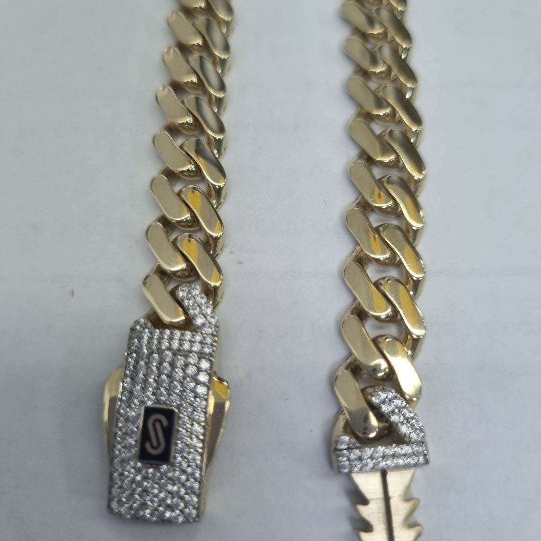 PULSERA CABALLERO MONACO ORO 14K 13.3 (NUEVO)
