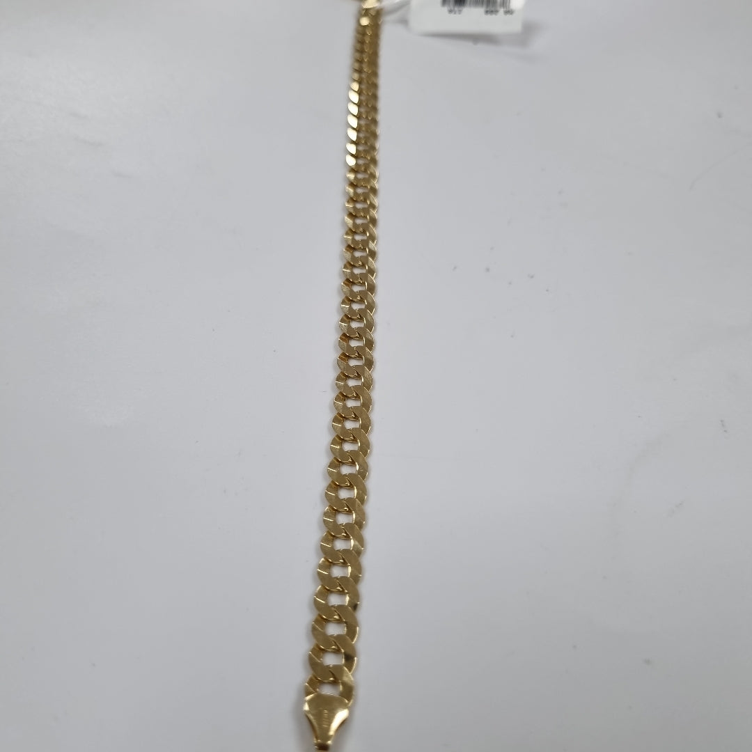 PULSERAS CABALLERO BARBADA AMARILLA ORO 14K 10.9 (NUEVO)