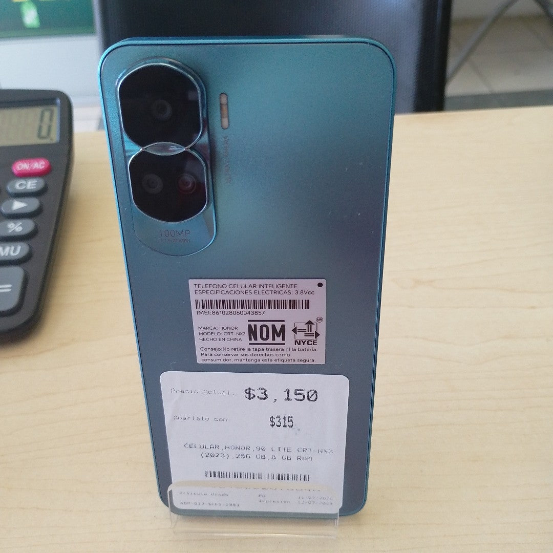 CELULAR HONOR 90 LITE CRT-NX3 (2023) 256 GB 8 GB RAM (SEMINUEVO)