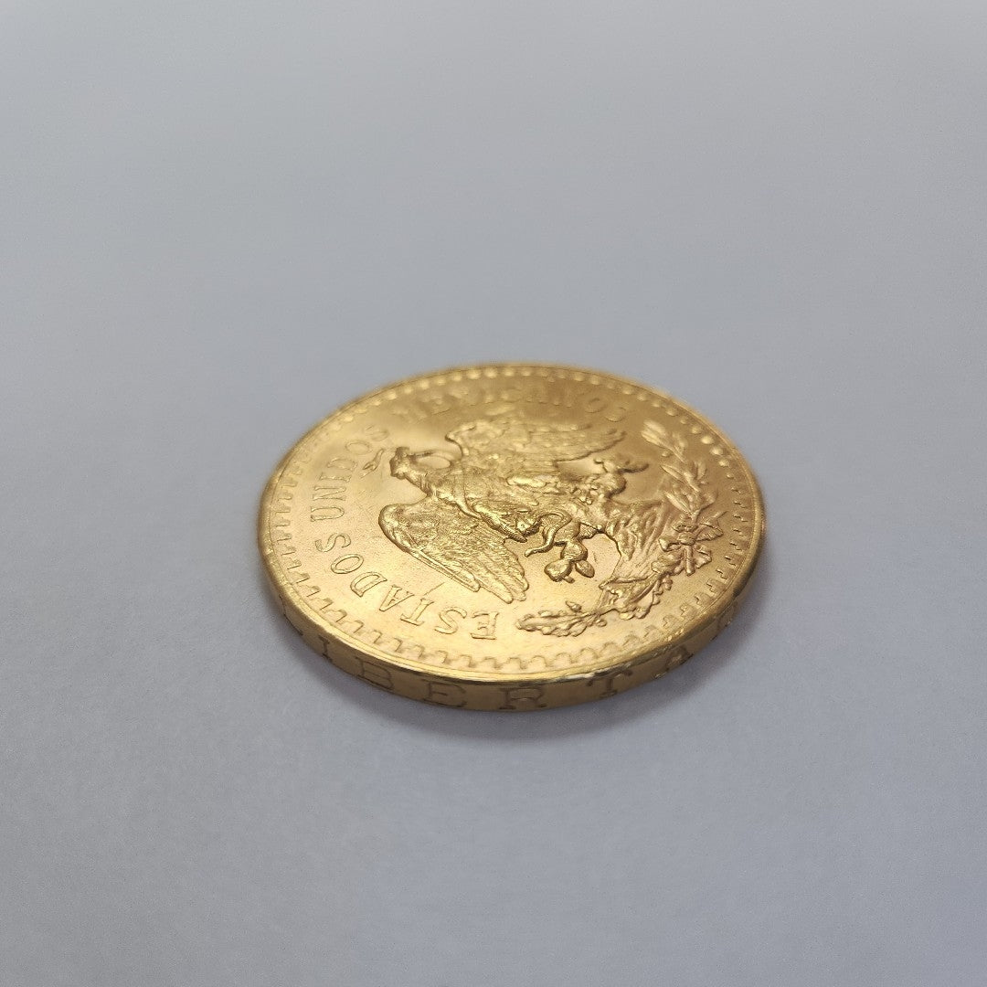 K1 41.6 GRMS - DESC.  0 GRAMOS - 21 K - AVALÚO  77688 * * IDENTIFICACIÓN  MONEDA NOMINATIVA. * MONEDAS PESOS  50 PESOS. (SEMINUEVO)
