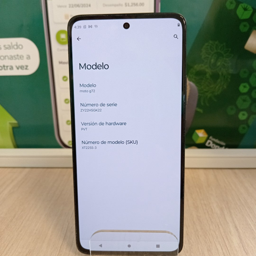 CELULAR MOTOROLA MOTO G72 XT2255-3 128 GB 6 GB RAM (SEMINUEVO)