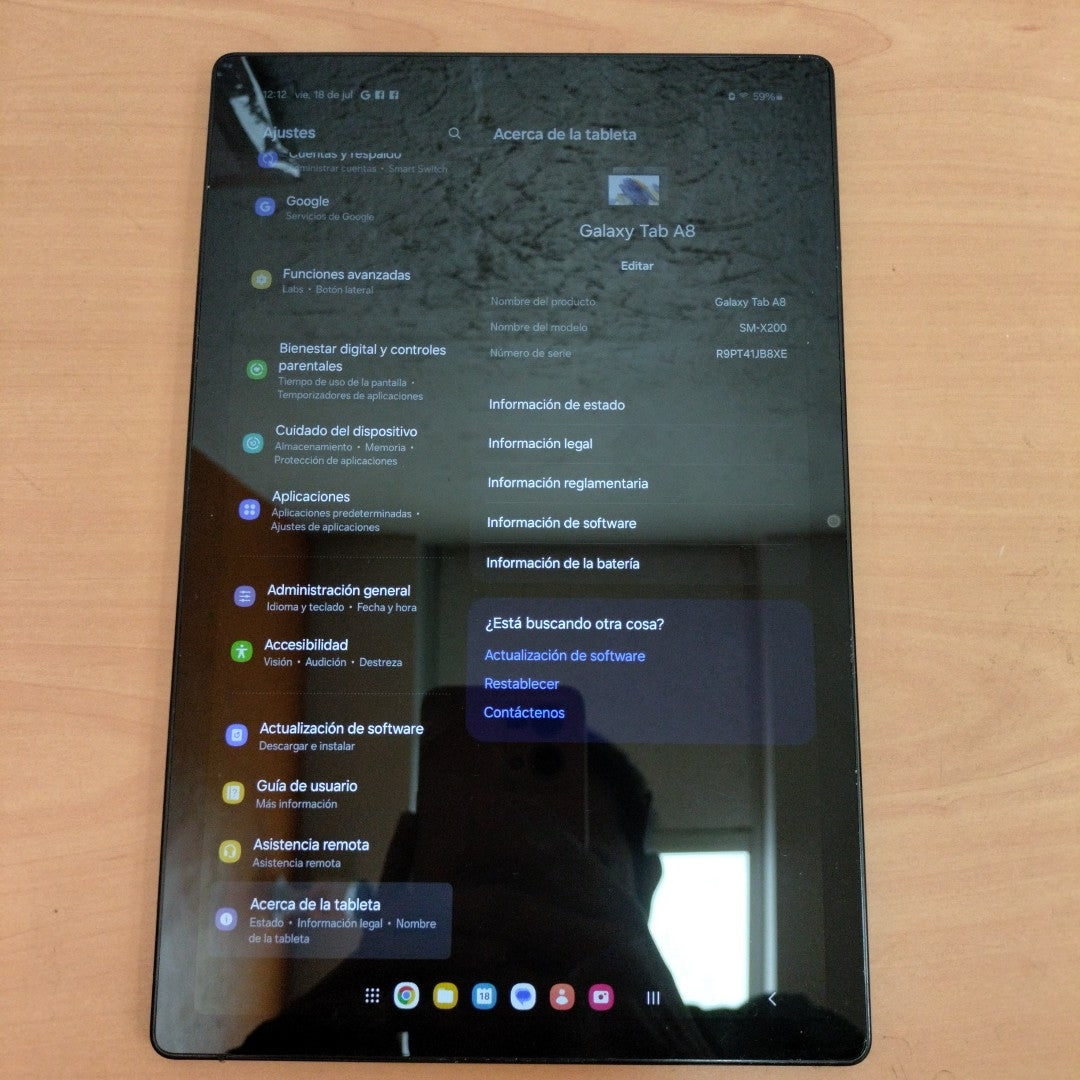TABLETA SAMSUNG GALAXY TAB A8 SM-X200 64 GB 4 GB RAM (SEMINUEVO)