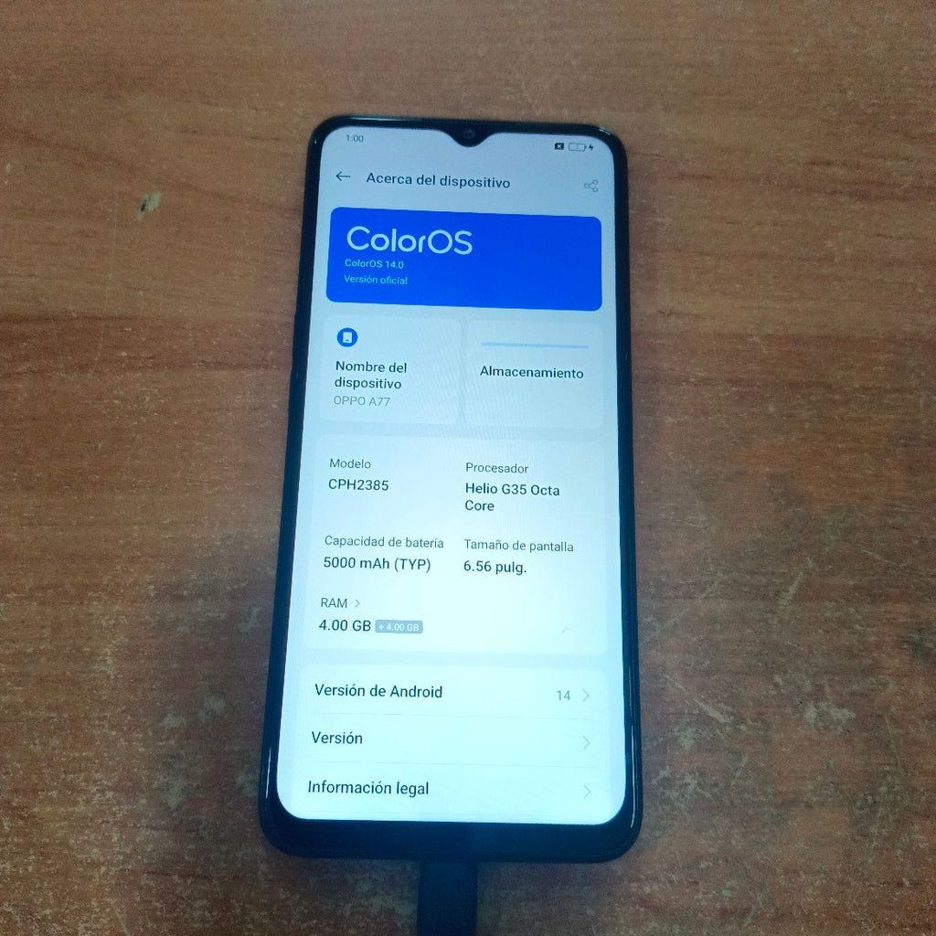 CELULAR OPPO  A77 CPH2385 128 GB 4 GB RAM (SEMINUEVO)