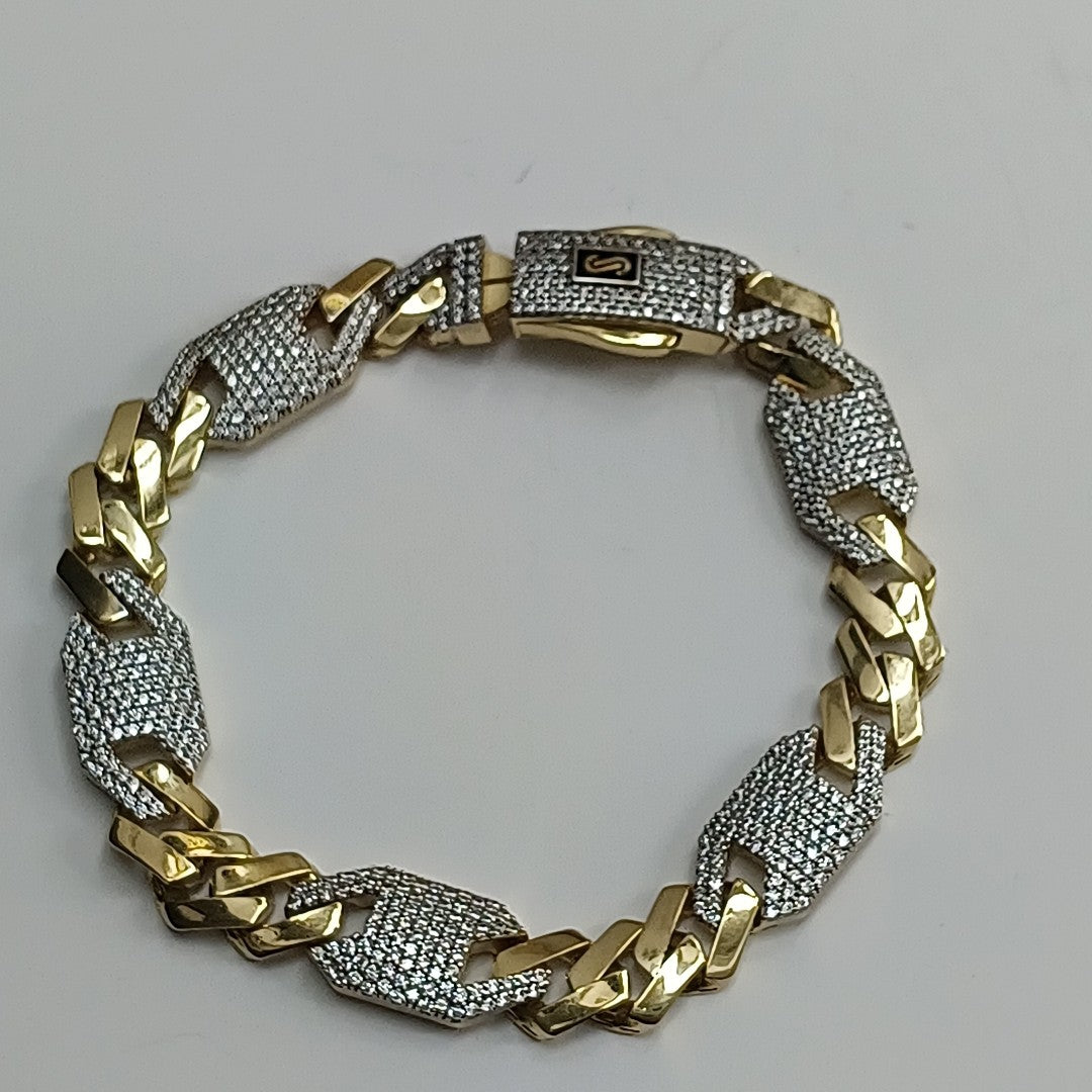 PULSERA MONACO ORO 14K 14 (NUEVO)