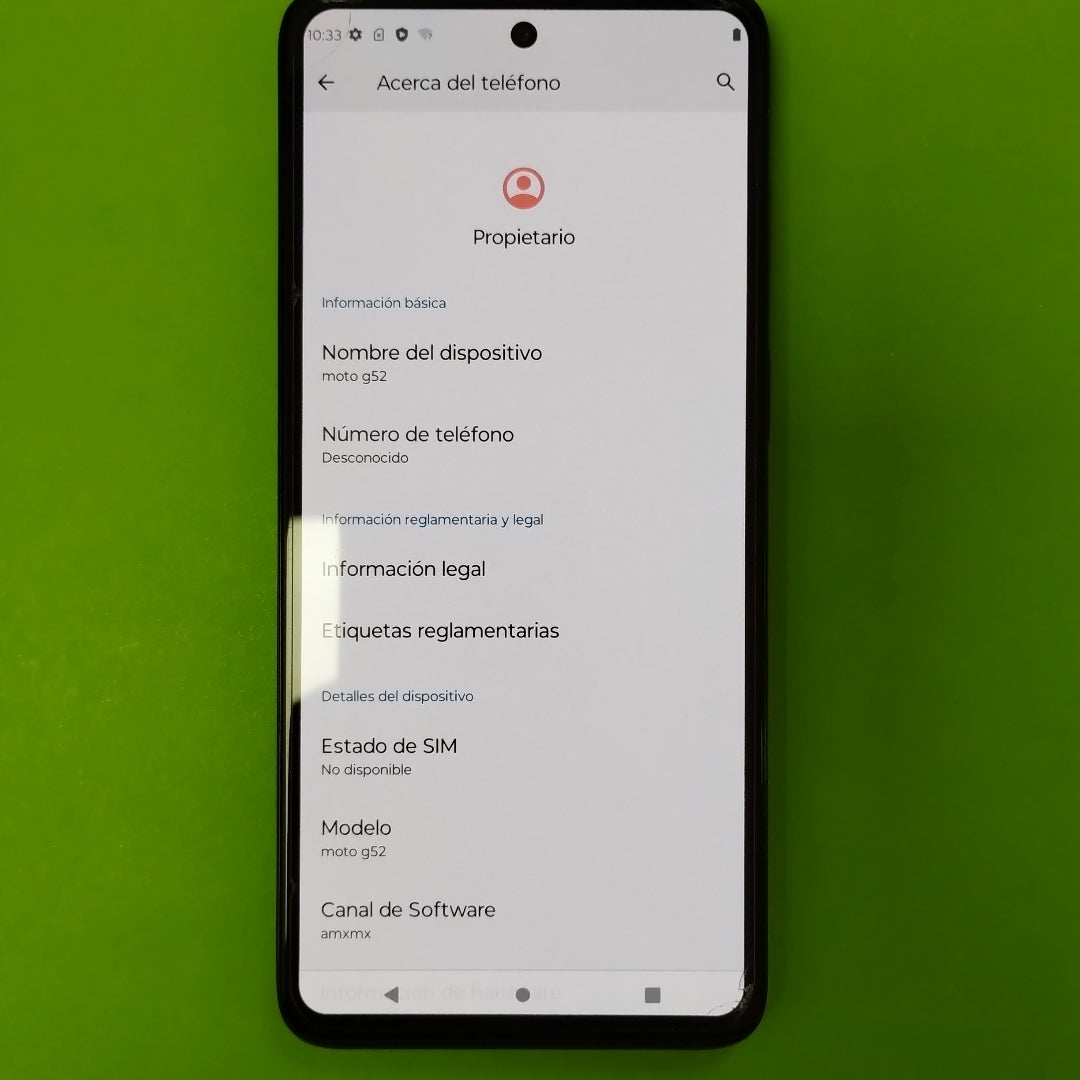 CELULAR MOTOROLA MOTO G52 XT2221-2 256 GB 6 GB RAM (SEMINUEVO)