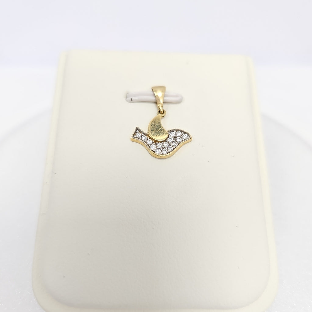 10024DIJ00000B684 FRD6 DIJE DE PALOMA CON CIRCONIAS ORO 14K 0.9GRS (NUEVO)