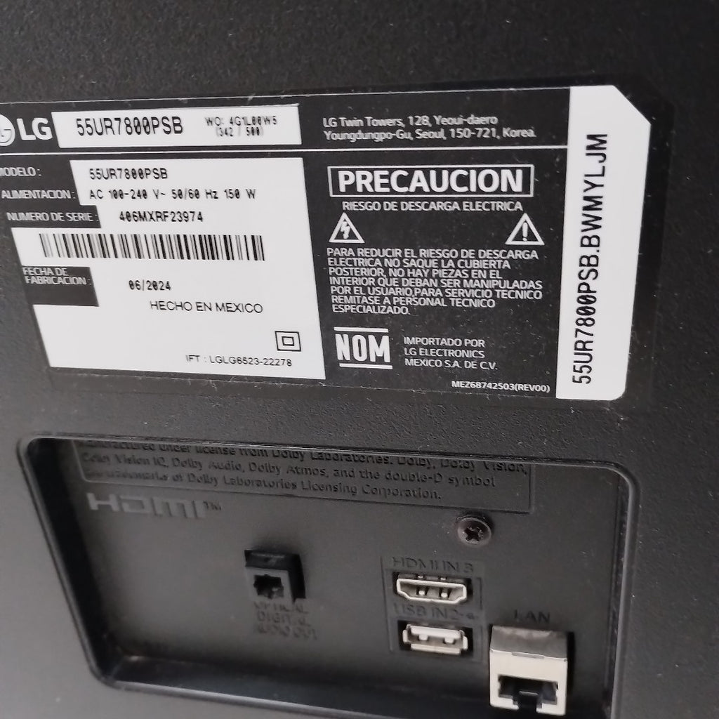 PANTALLA LG 55UR7800PSB (2024) 55" LED 4K (SEMINUEVO)