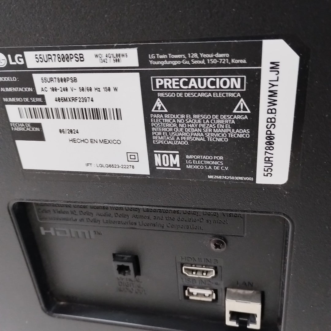 PANTALLA LG 55UR7800PSB (2024) 55" LED 4K (SEMINUEVO)