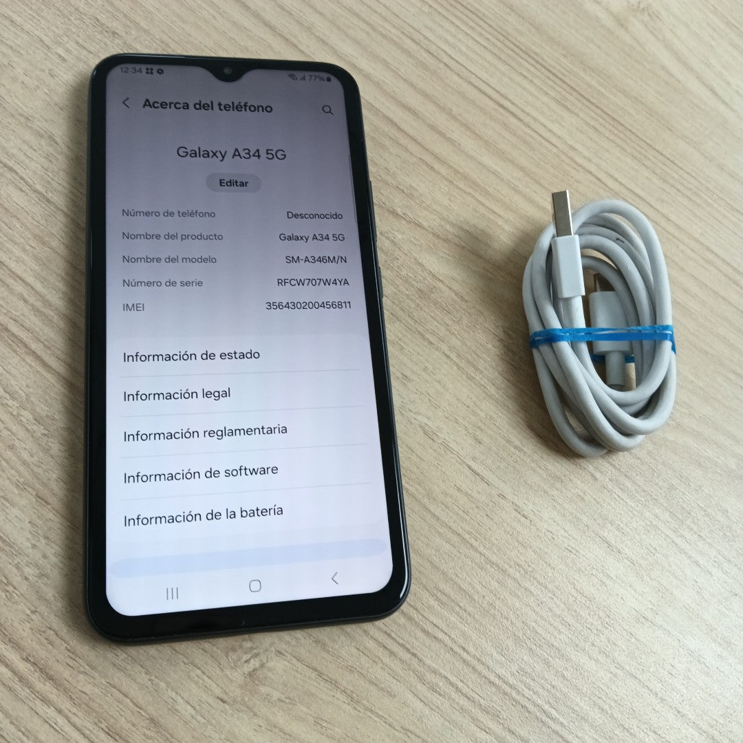 CELULAR SAMSUNG GALAXY A34 5G SM-A346M/N 128 GB 6 GB RAM (SEMINUEVO)