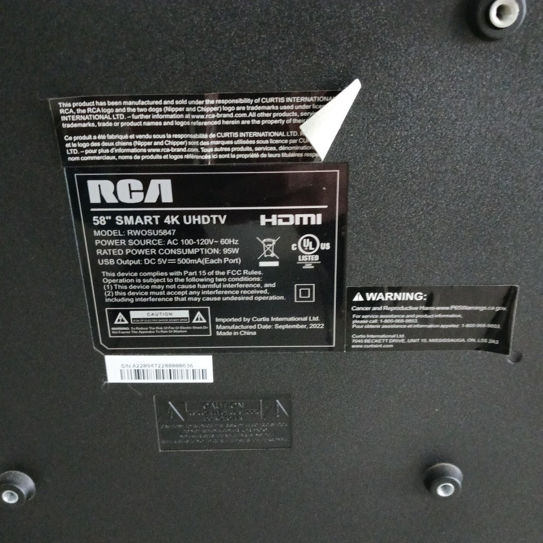 PANTALLA RCA RWOSU5847 (2022) 58" LED 4K