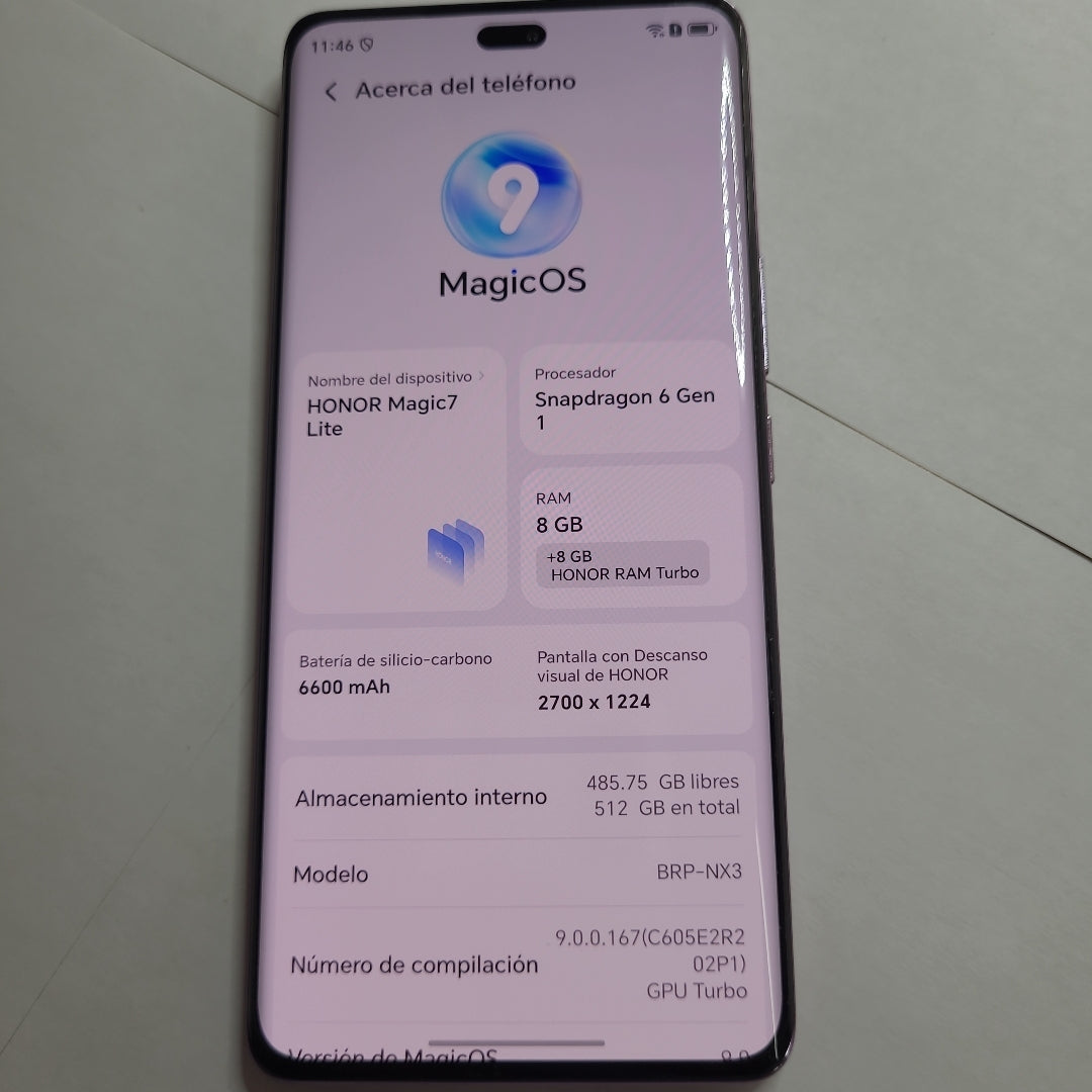 CELULAR HONOR MAGIC 7 LITE BRP-NX3 (2025) 512 GB 8 GB RAM (SEMINUEVO)