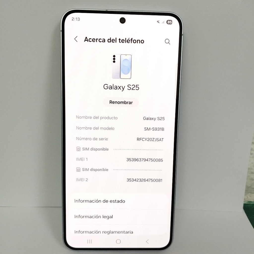 CELULAR SAMSUNG GALAXY S25 SM-S931B (2025) 256 GB 12 GB RAM (SEMINUEVO)