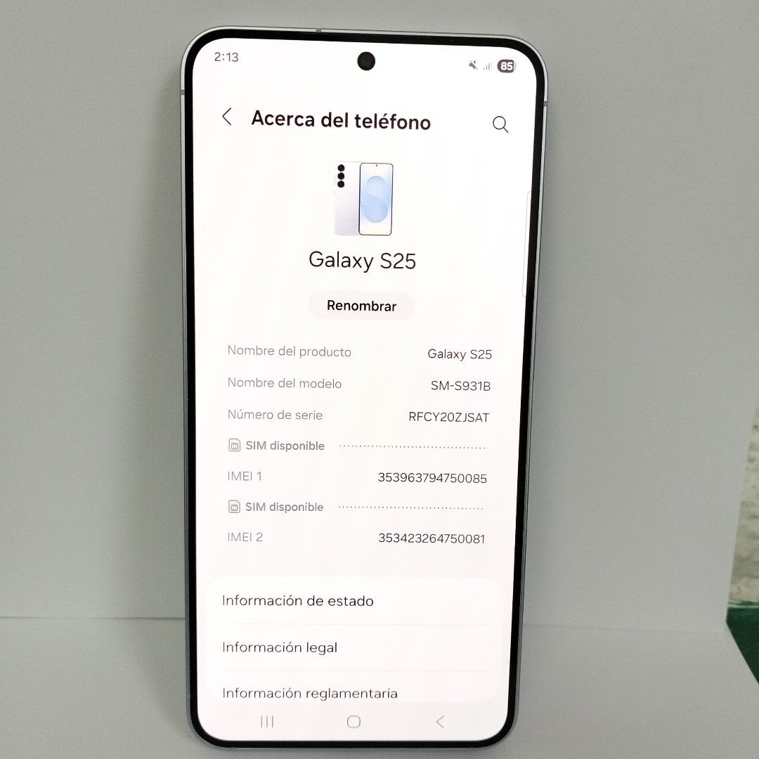 CELULAR SAMSUNG GALAXY S25 SM-S931B (2025) 256 GB 12 GB RAM (SEMINUEVO)