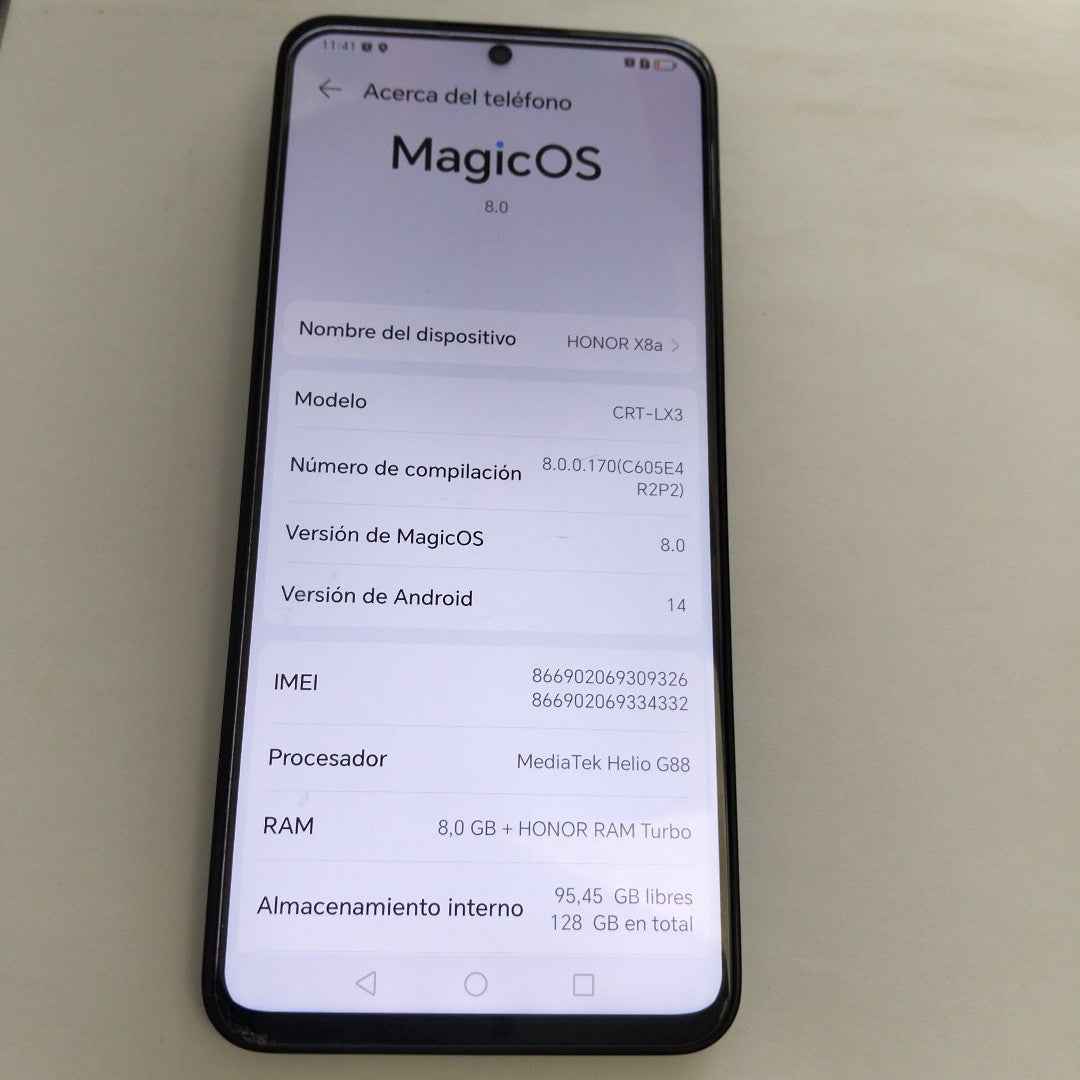 CELULAR HONOR X8A CRT-LX3 (2023) 128 GB 8 GB RAM (SEMINUEVO)
