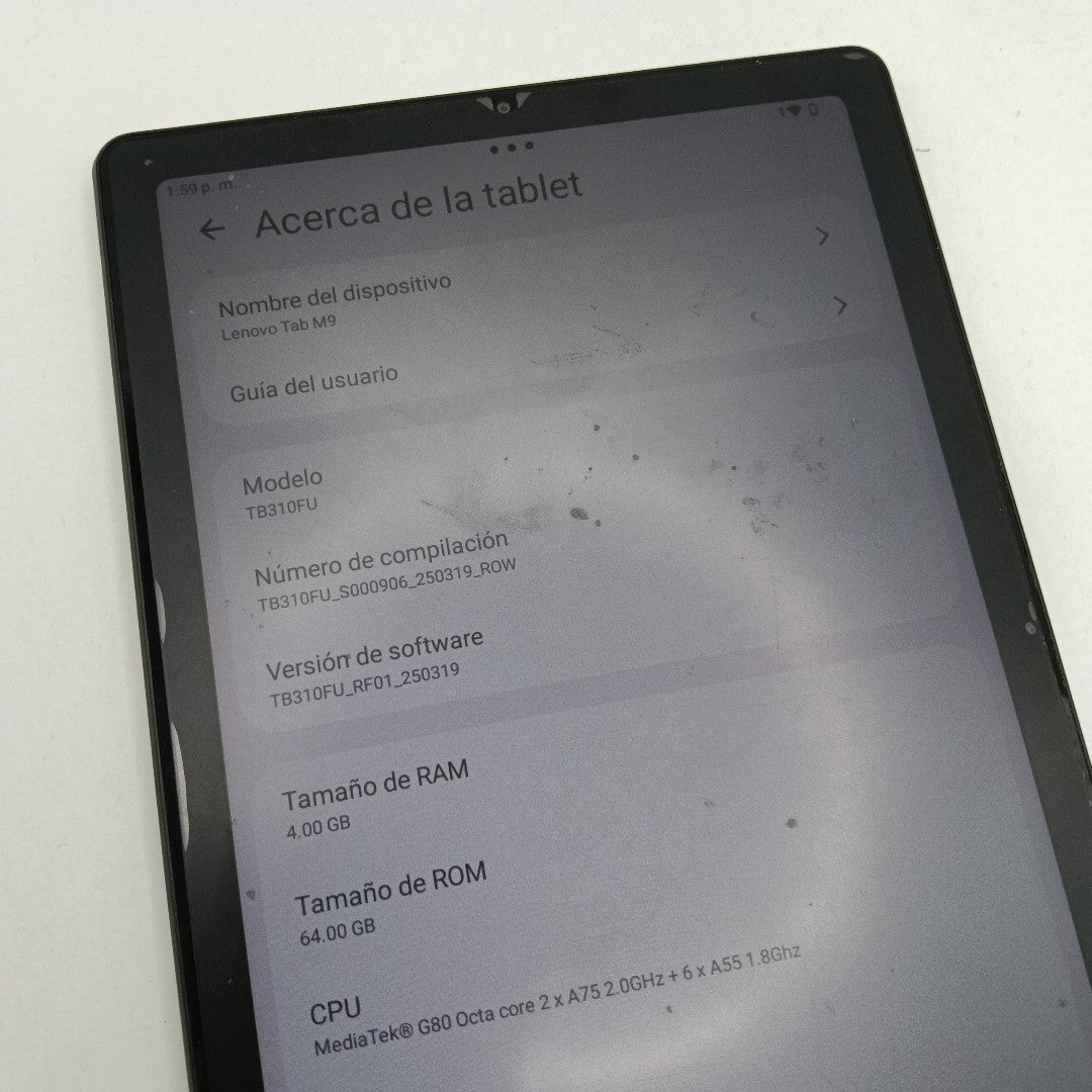 TABLETA LENOVO TAB M9 TB310FU (2023) 64 GB 4 GB RAM (SEMINUEVO)