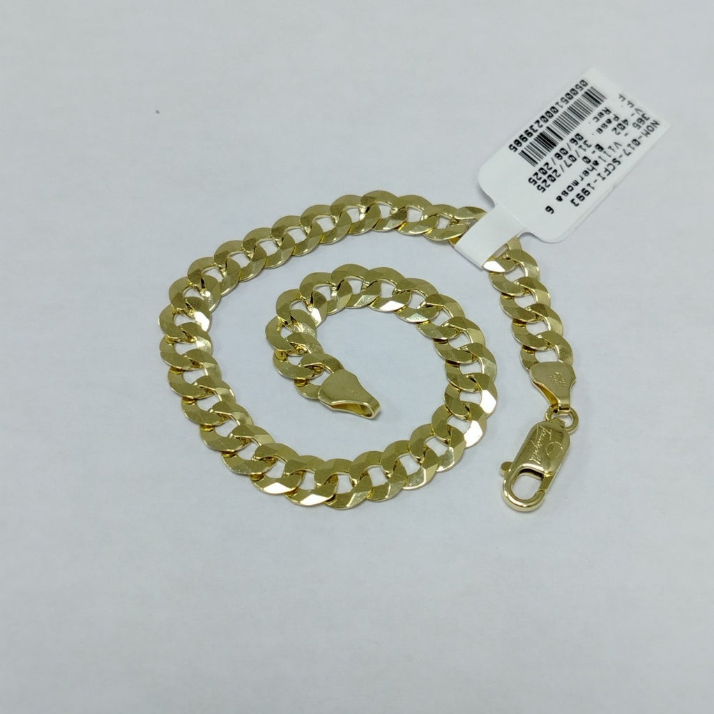 PULSERAS CABALLERO BARBADA AMARILLA ORO 14K 10.9 (NUEVO)