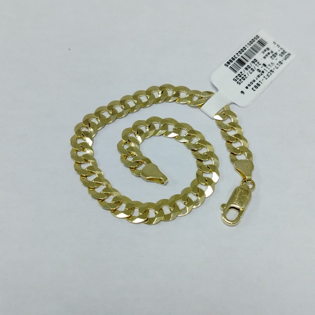 PULSERAS CABALLERO BARBADA AMARILLA ORO 14K 10.9 (NUEVO)