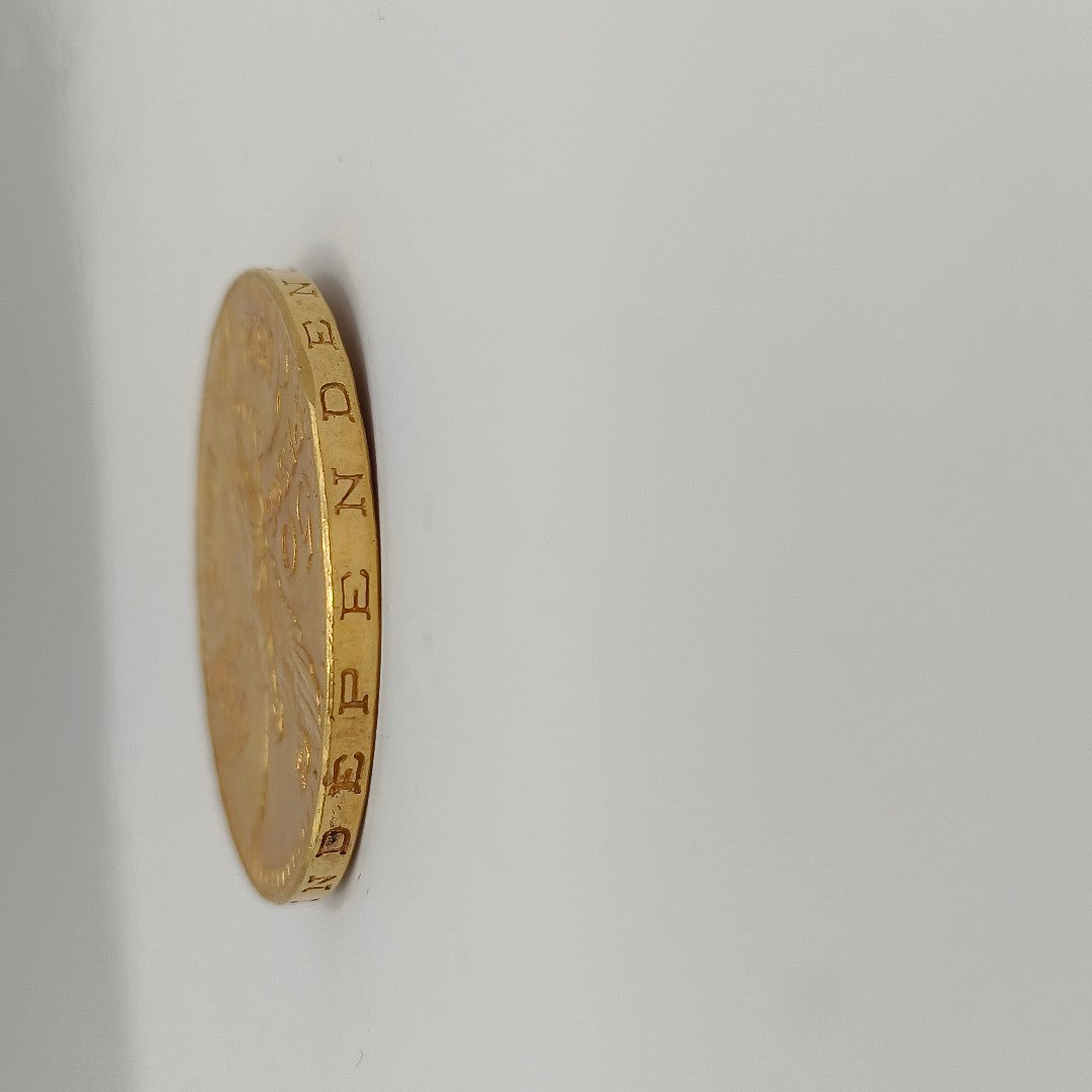 K1 41.6 GRMS - DESC.  0 GRAMOS - 21 K - AVALÚO  50544 * * IDENTIFICACIÓN  MONEDA NOMINATIVA. * MONEDAS PESOS  50 PE (SEMINUEVO)