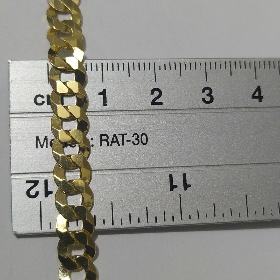 PULSERAS CABALLERO BARBADA AMARILLA ORO 14K 10.7 (NUEVO)
