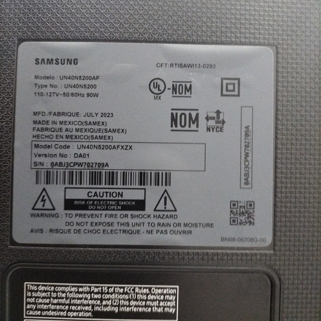 PANTALLA SAMSUNG UN40N5200AF (2023) 40" LED FULL HD (SEMINUEVO)