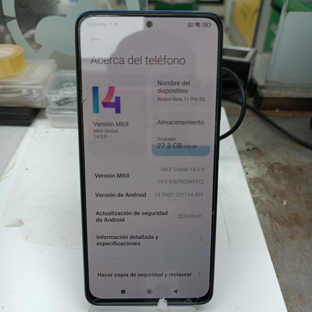 CELULAR XIAOMI REDMI NOTE 11 PRO 5G 2201116SG 128 GB 6 GB RAM (SEMINUEVO)
