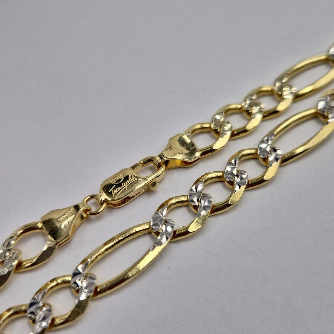 CADENAS CARTIER 3*1 DIAMANTADA ORO 14K 47.6 (NUEVO)