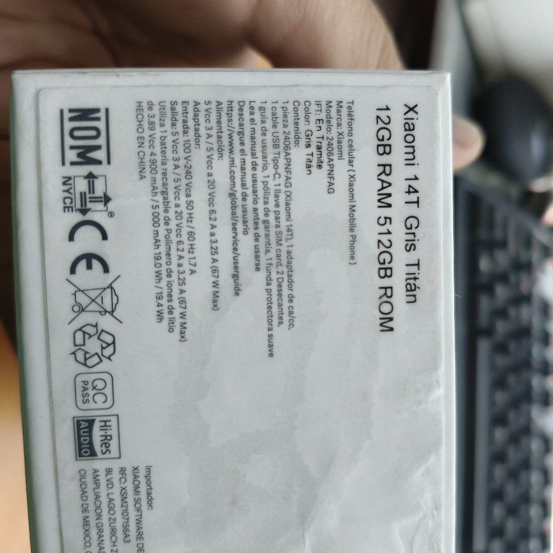 CELULAR XIAOMI 14T 5G 2406APNFAG (2024) 512 GB 12 GB RAM (SEMINUEVO)