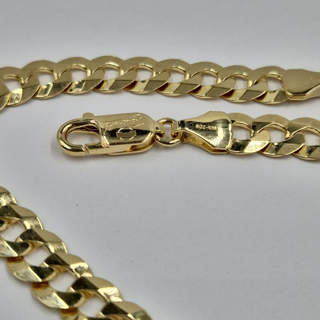 PULSERAS CABALLERO BARBADA AMARILLA ORO 14K 10.8 (NUEVO)