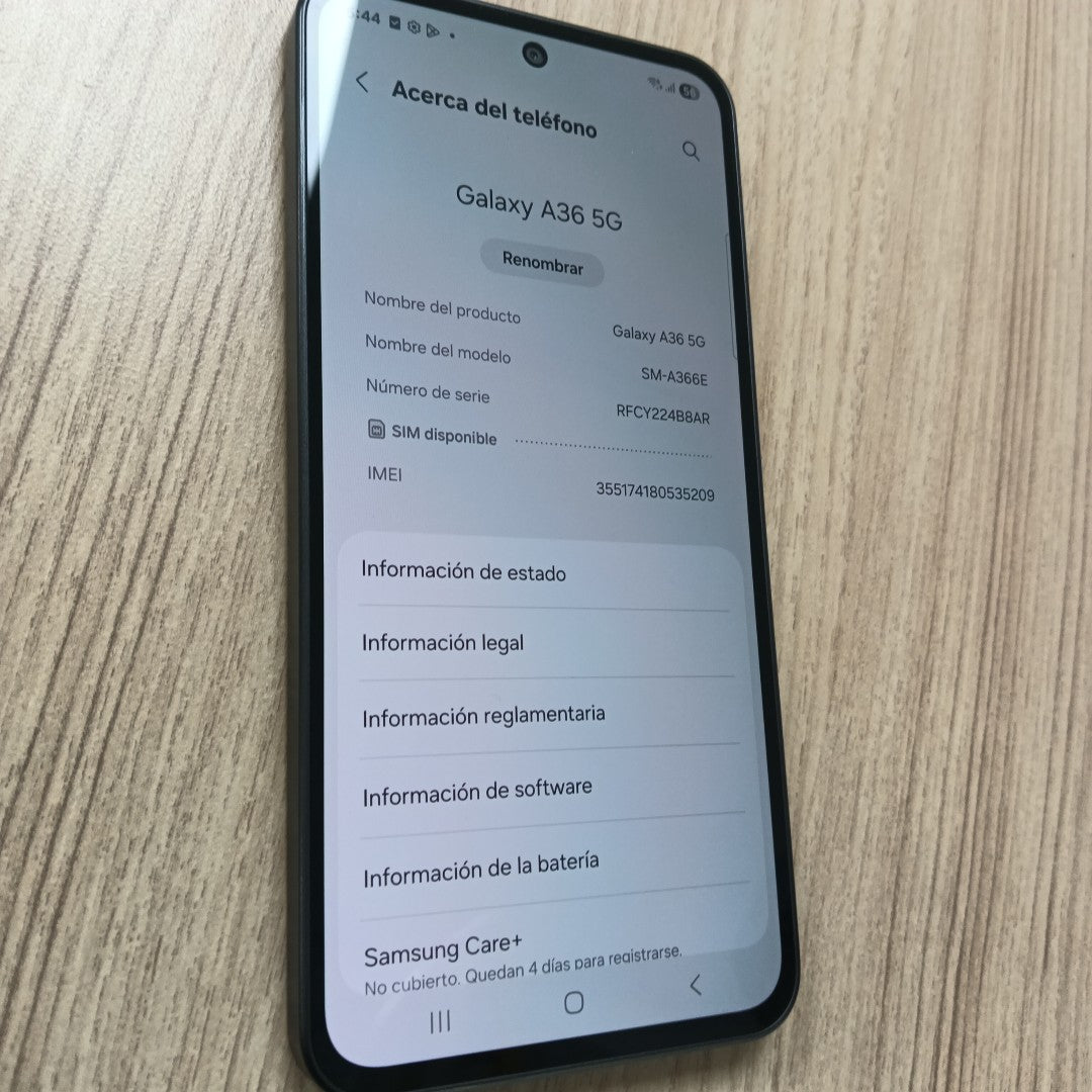 CELULAR SAMSUNG GALAXY A36 5G SM-A366E (2025) 128 GB 6 GB RAM (SEMINUEVO)
