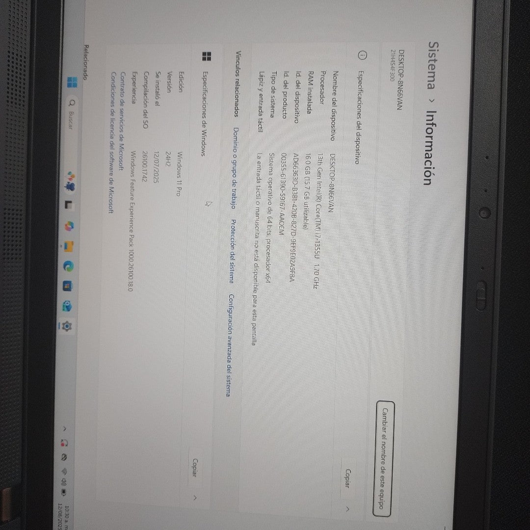 LAPTOP LENOVO THINKPAD L15 GEN 4 (2024) 512 GB SSD 16 GB RAM (SEMINUEVO)