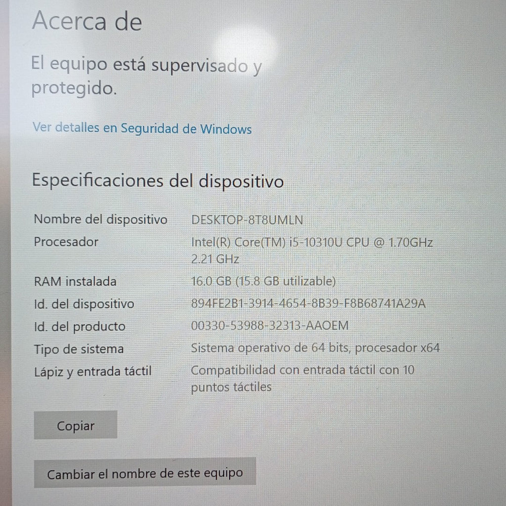 LAPTOP HP ELITEBOOK 840 G7 (2022) 256 GB SSD 8 GB RAM (SEMINUEVO)