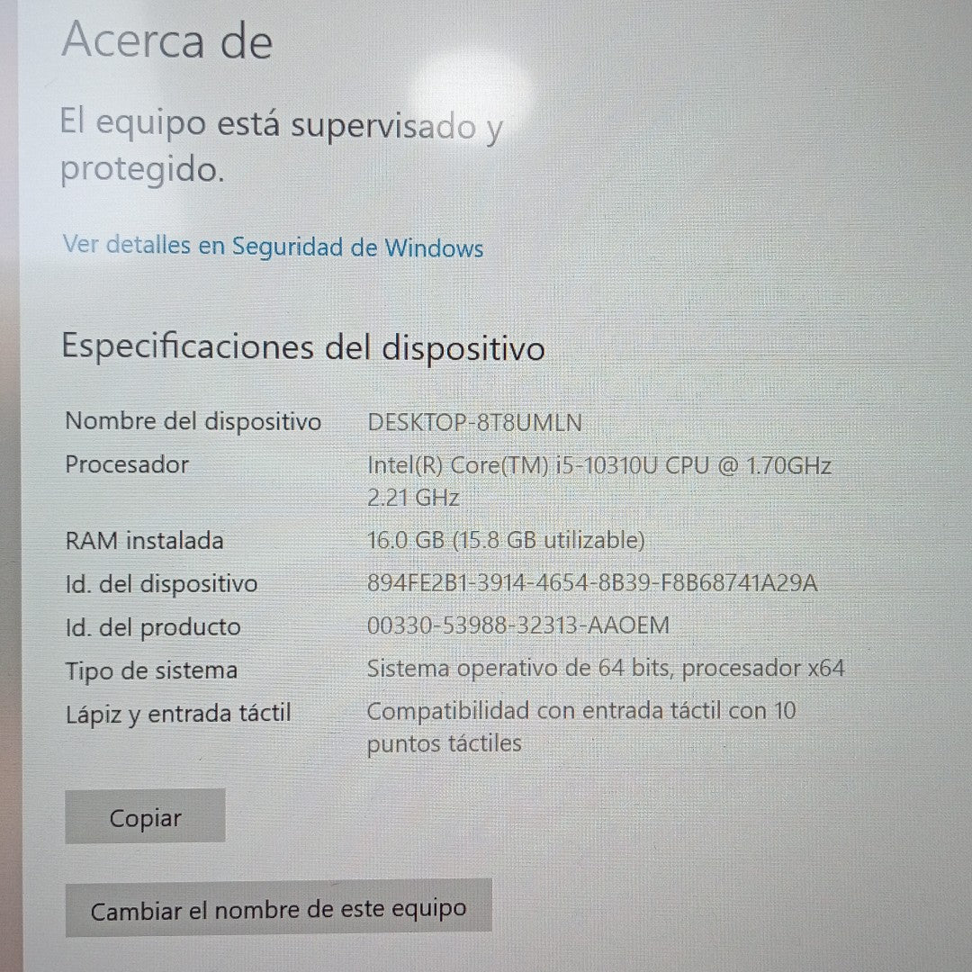 LAPTOP HP ELITEBOOK 840 G7 (2022) 256 GB SSD 8 GB RAM (SEMINUEVO)