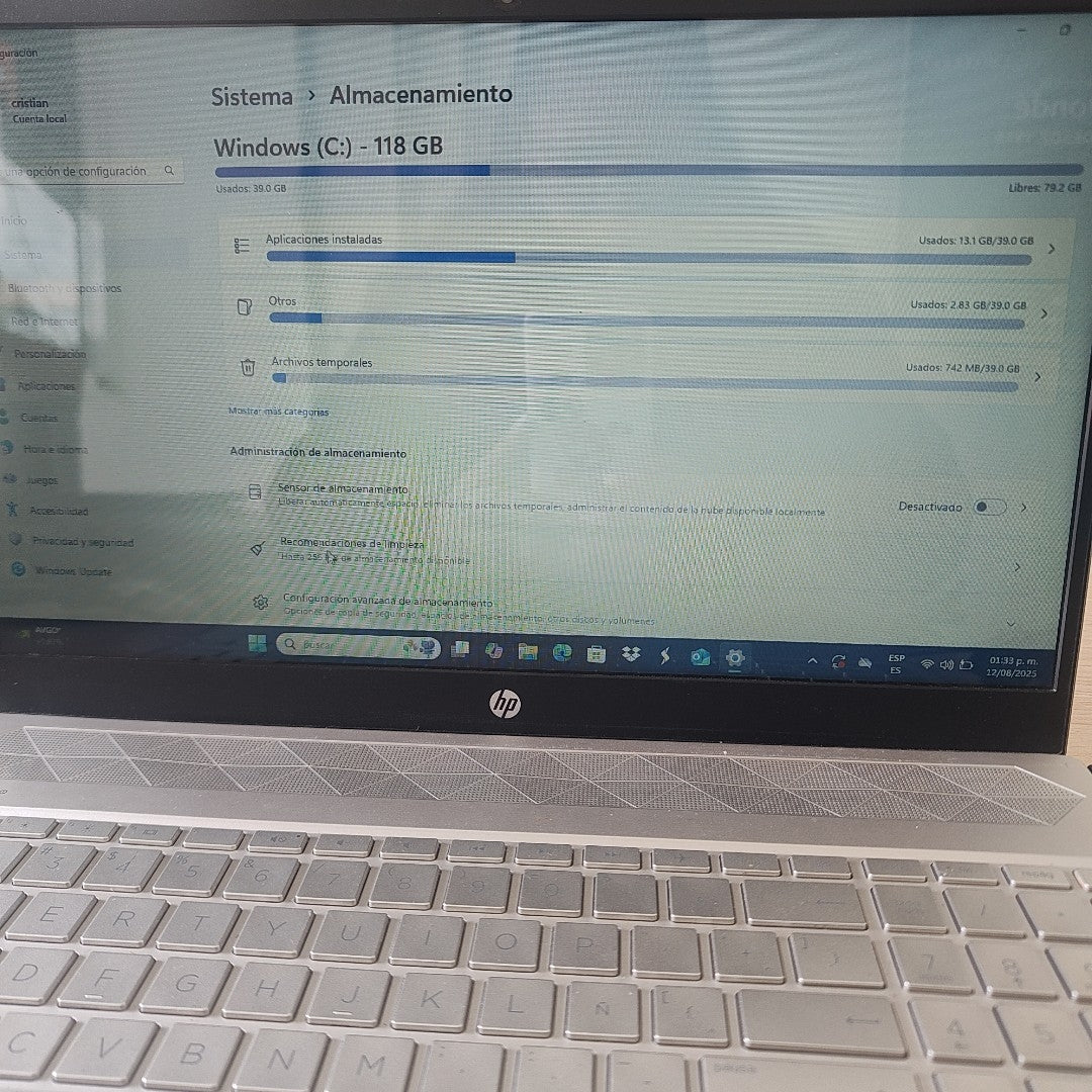 LAPTOP HP PAVILION 15-CW1012LA (2023) 1 TB + 128 GB SSD 12 GB RAM (SEMINUEVO)